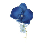 5 Pcs Groom Boutonniere Elegant Men Wedding Flower Lifelike Permanent Reusable Artificial Brooch Flower Blue - Close-Up Angle