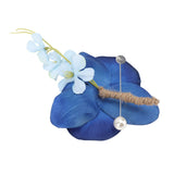 5 Pcs Groom Boutonniere Elegant Men Wedding Flower Lifelike Permanent Reusable Artificial Brooch Flower Blue