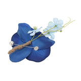 5 Pcs Groom Boutonniere Elegant Men Wedding Flower Lifelike Permanent Reusable Artificial Brooch Flower Blue