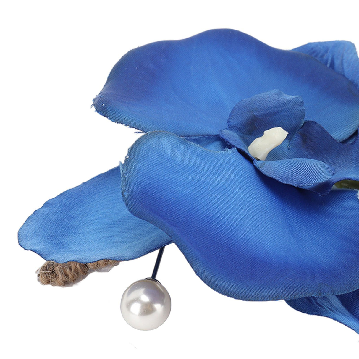 5 Pcs Groom Boutonniere Elegant Men Wedding Flower Lifelike Permanent Reusable Artificial Brooch Flower Blue