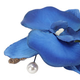 5 Pcs Groom Boutonniere Elegant Men Wedding Flower Lifelike Permanent Reusable Artificial Brooch Flower Blue
