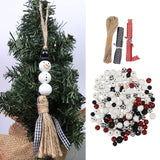 Christmas Beads Ornament DIY Making Printed Pattern Reliable Reusable Decorative Schima Superba Hanging Christmas Beads