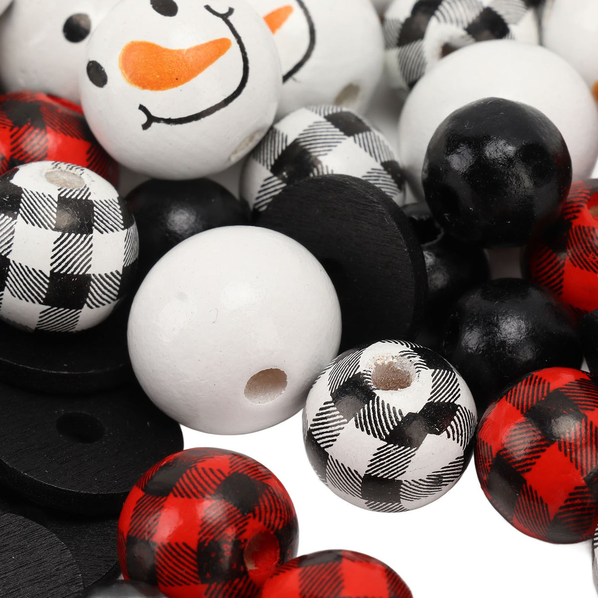 Christmas Beads Ornament DIY Making Printed Pattern Reliable Reusable Decorative Schima Superba Hanging Christmas Beads