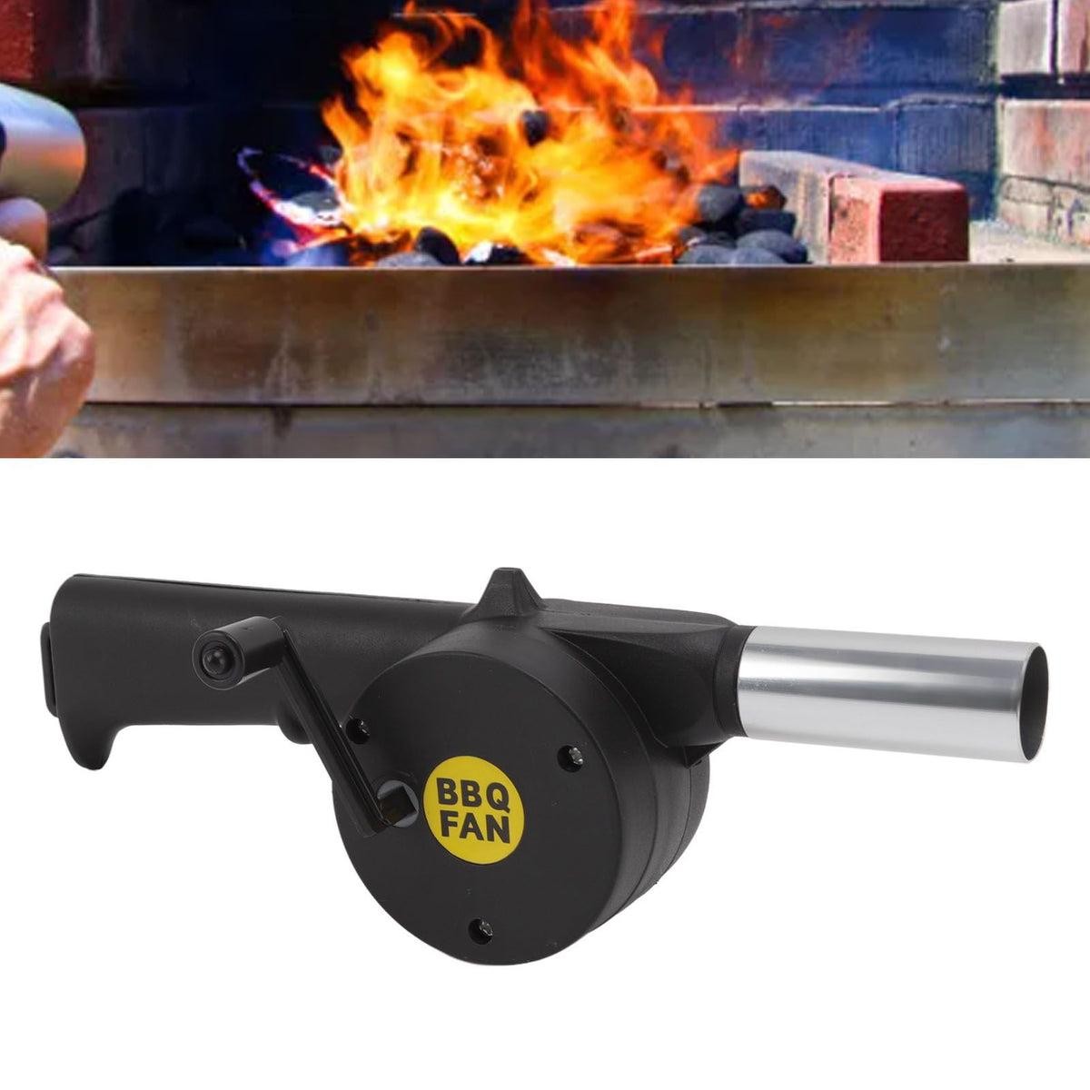 Air Blower Mini High Temperature Resistant Easy Cleaning Handheld Portable BBQ Fan Black