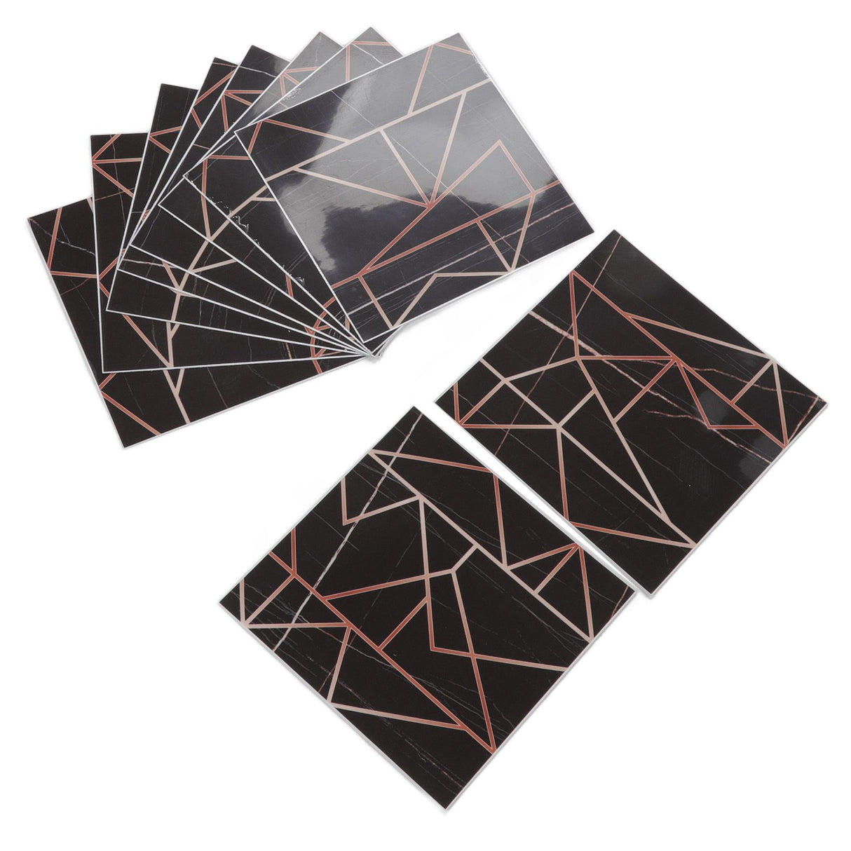 10pcs Tile Sticker 15x15cm 3D Self Adhesive Backing Waterproof Oil Proof Decorative 0.26mm Thicker PVC Tile Decals