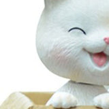 Car Dashboard Lucky Cat Decor Resin Shaking Head Cat Ornament Cute Cartoon Dancing Toy Figurines for Auto Interior Decoration