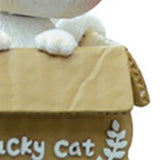 Car Dashboard Lucky Cat Decor Resin Shaking Head Cat Ornament Cute Cartoon Dancing Toy Figurines for Auto Interior Decoration - Low Angle