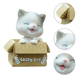 Car Dashboard Lucky Cat Decor Resin Shaking Head Cat Ornament Cute Cartoon Dancing Toy Figurines for Auto Interior Decoration - Extra Image