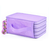 Large Pencil Case 72 Holes Multilayer Large Capacity Multifunction Oxford Cloth Pencil Pouch Case for Pen Pencil School Purple