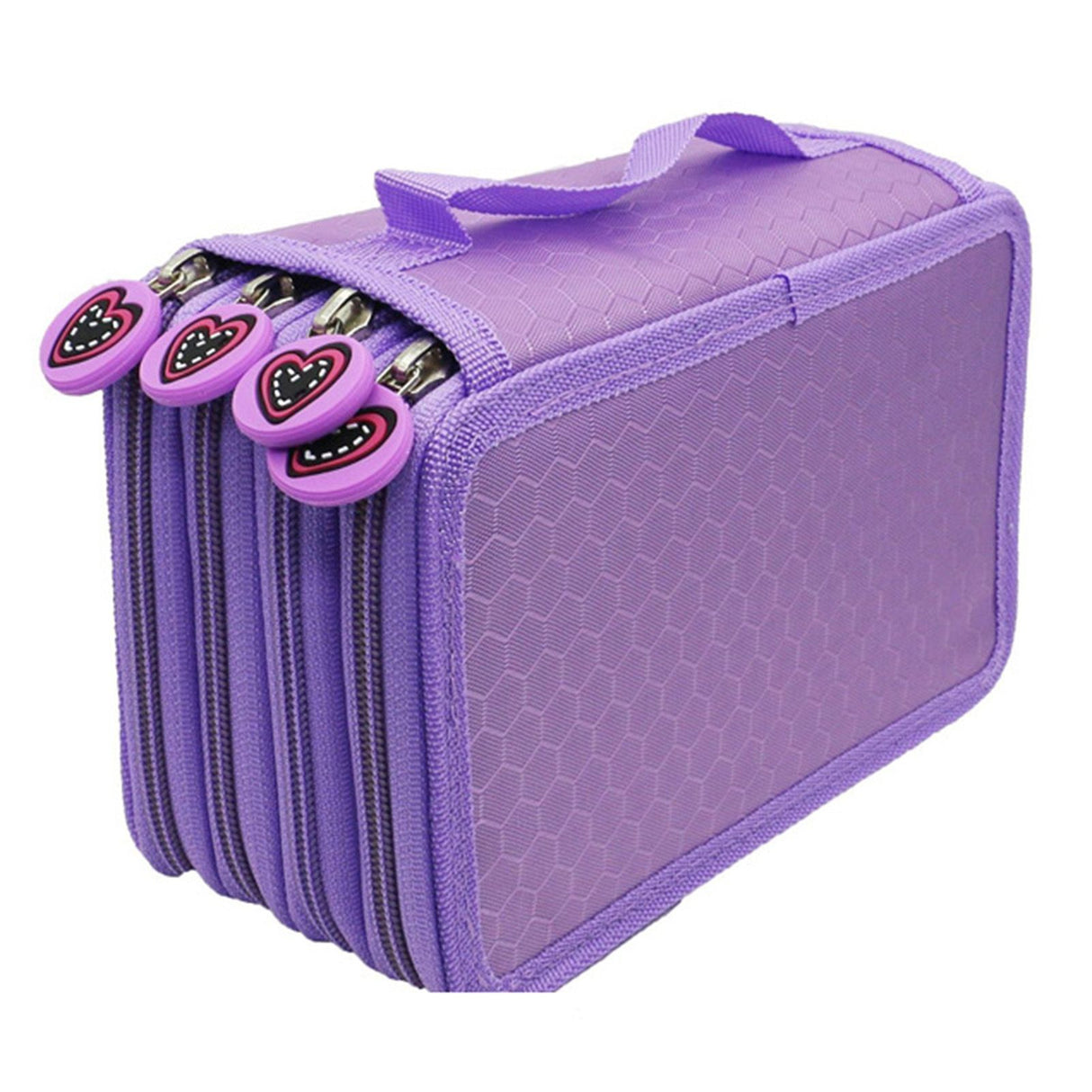 Large Pencil Case 72 Holes Multilayer Large Capacity Multifunction Oxford Cloth Pencil Pouch Case for Pen Pencil School Purple