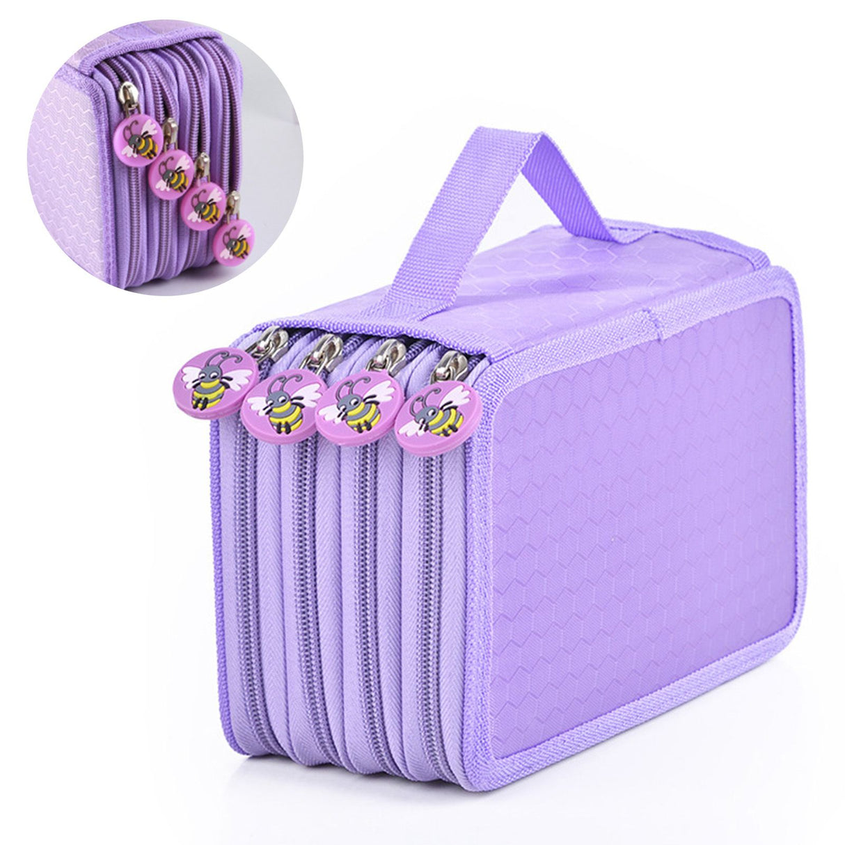 Large Pencil Case 72 Holes Multilayer Large Capacity Multifunction Oxford Cloth Pencil Pouch Case for Pen Pencil School Purple