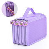 Large Pencil Case 72 Holes Multilayer Large Capacity Multifunction Oxford Cloth Pencil Pouch Case for Pen Pencil School Purple