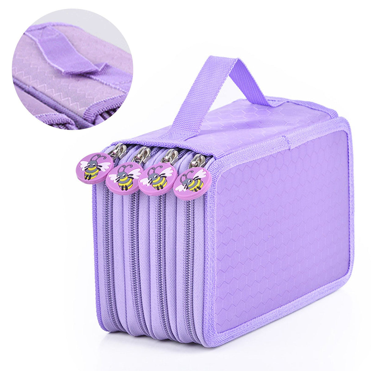 Large Pencil Case 72 Holes Multilayer Large Capacity Multifunction Oxford Cloth Pencil Pouch Case for Pen Pencil School Purple