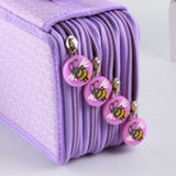 Large Pencil Case 72 Holes Multilayer Large Capacity Multifunction Oxford Cloth Pencil Pouch Case for Pen Pencil School Purple