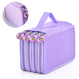 Large Pencil Case 72 Holes Multilayer Large Capacity Multifunction Oxford Cloth Pencil Pouch Case for Pen Pencil School Purple