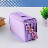 Large Pencil Case 72 Holes Multilayer Large Capacity Multifunction Oxford Cloth Pencil Pouch Case for Pen Pencil School Purple