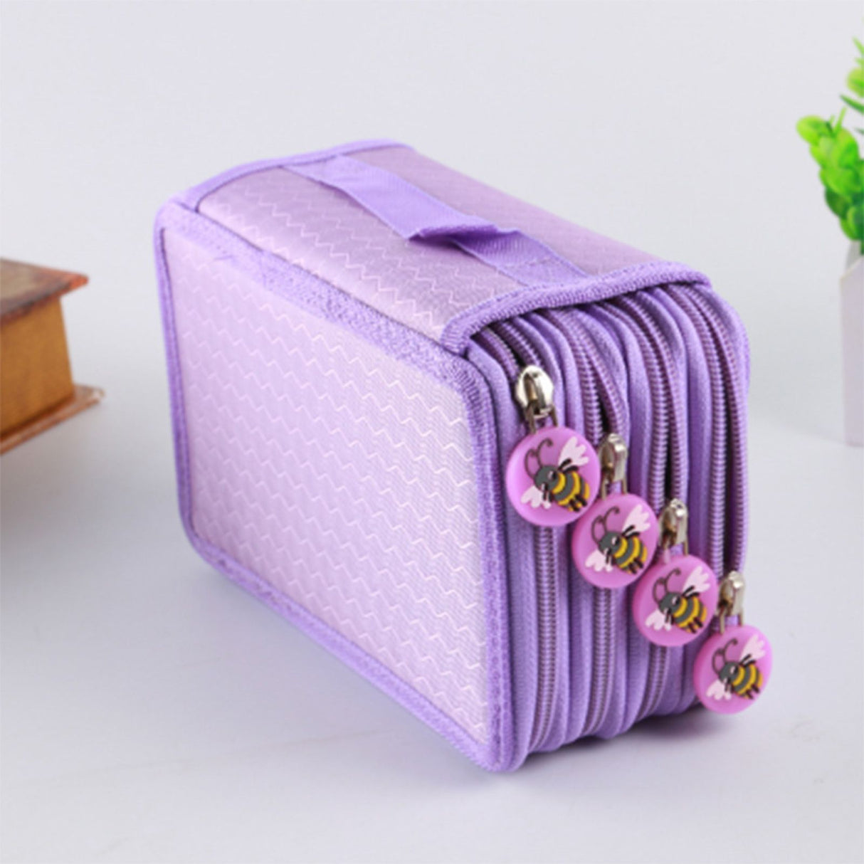 Large Pencil Case 72 Holes Multilayer Large Capacity Multifunction Oxford Cloth Pencil Pouch Case for Pen Pencil School Purple