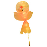 Luminous Balloon Rose Bouquet Transparent Ball Bouquet Valentines Day Gifts with Gauze Paperboard Full Set Pink