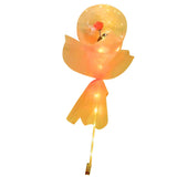 Luminous Balloon Rose Bouquet Transparent Ball Bouquet Valentines Day Gifts with Gauze Paperboard Full Set Pink