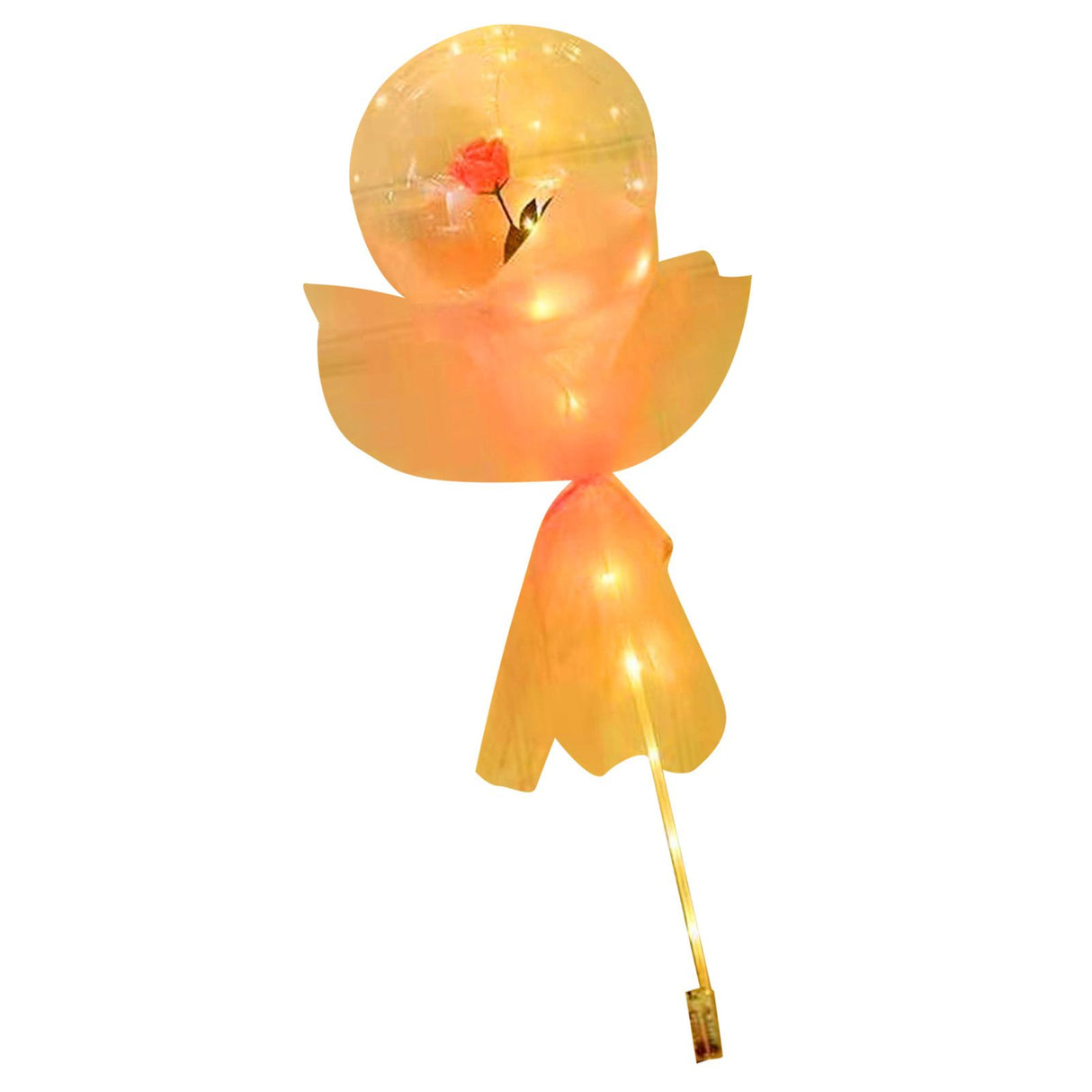 Luminous Balloon Rose Bouquet Transparent Ball Bouquet Valentines Day Gifts with Gauze Paperboard Full Set Pink
