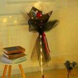 Luminous Balloon Rose Bouquet Transparent Ball Bouquet Valentines Day Gifts with Gauze Paperboard Full Set Red