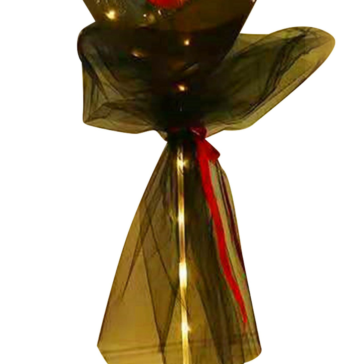 Luminous Balloon Rose Bouquet Transparent Ball Bouquet Valentines Day Gifts with Gauze Paperboard Full Set Red