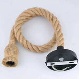 Pendant Light Hemp Rope Retro Industrial Style Hanging Lamp Ceiling Lamp Jute Rope for Clothes Shop Coffee Shop Bar Restaurant Single Head 1m