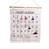 Numbered Calendar Pocket Chart Cotton and Linen Morning Check Classroom Pocket Chart Calendar Wall Hanging Organizer Large 31 Pockets