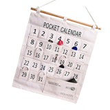 Numbered Calendar Pocket Chart Cotton and Linen Morning Check Classroom Pocket Chart Calendar Wall Hanging Organizer Large 31 Pockets