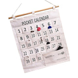 Numbered Calendar Pocket Chart Cotton and Linen Morning Check Classroom Pocket Chart Calendar Wall Hanging Organizer Large 31 Pockets