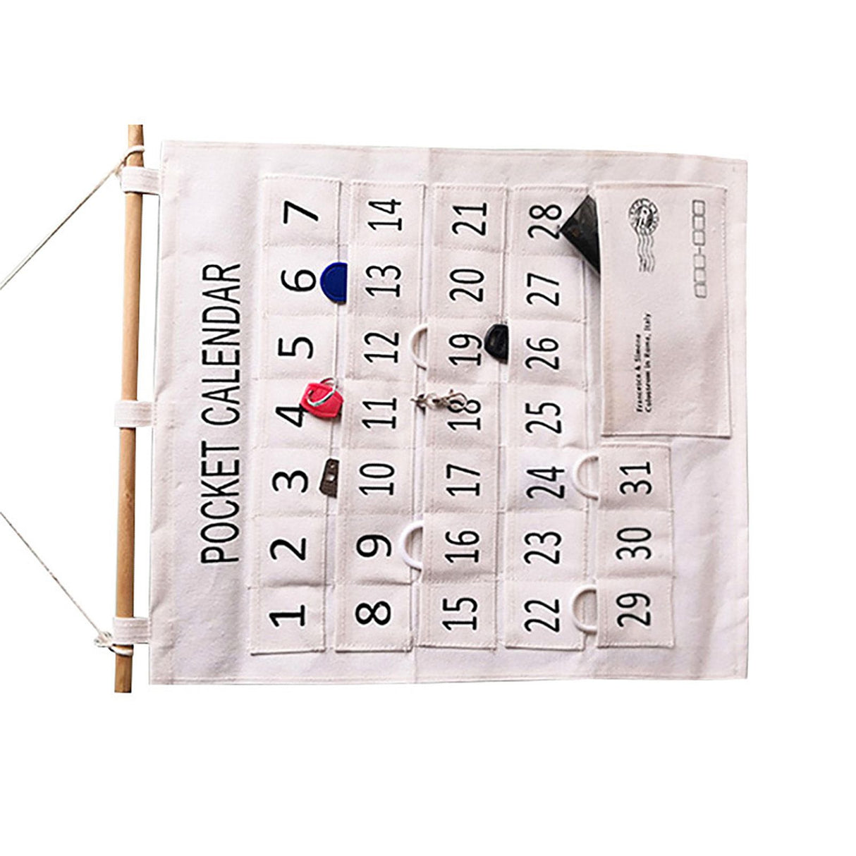 Numbered Calendar Pocket Chart Cotton and Linen Morning Check Classroom Pocket Chart Calendar Wall Hanging Organizer Large 31 Pockets