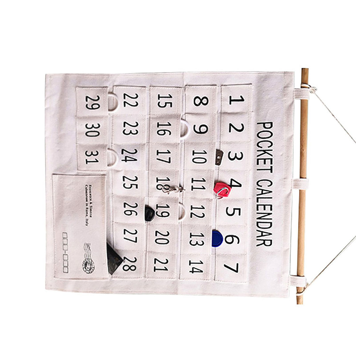Numbered Calendar Pocket Chart Cotton and Linen Morning Check Classroom Pocket Chart Calendar Wall Hanging Organizer Large 31 Pockets