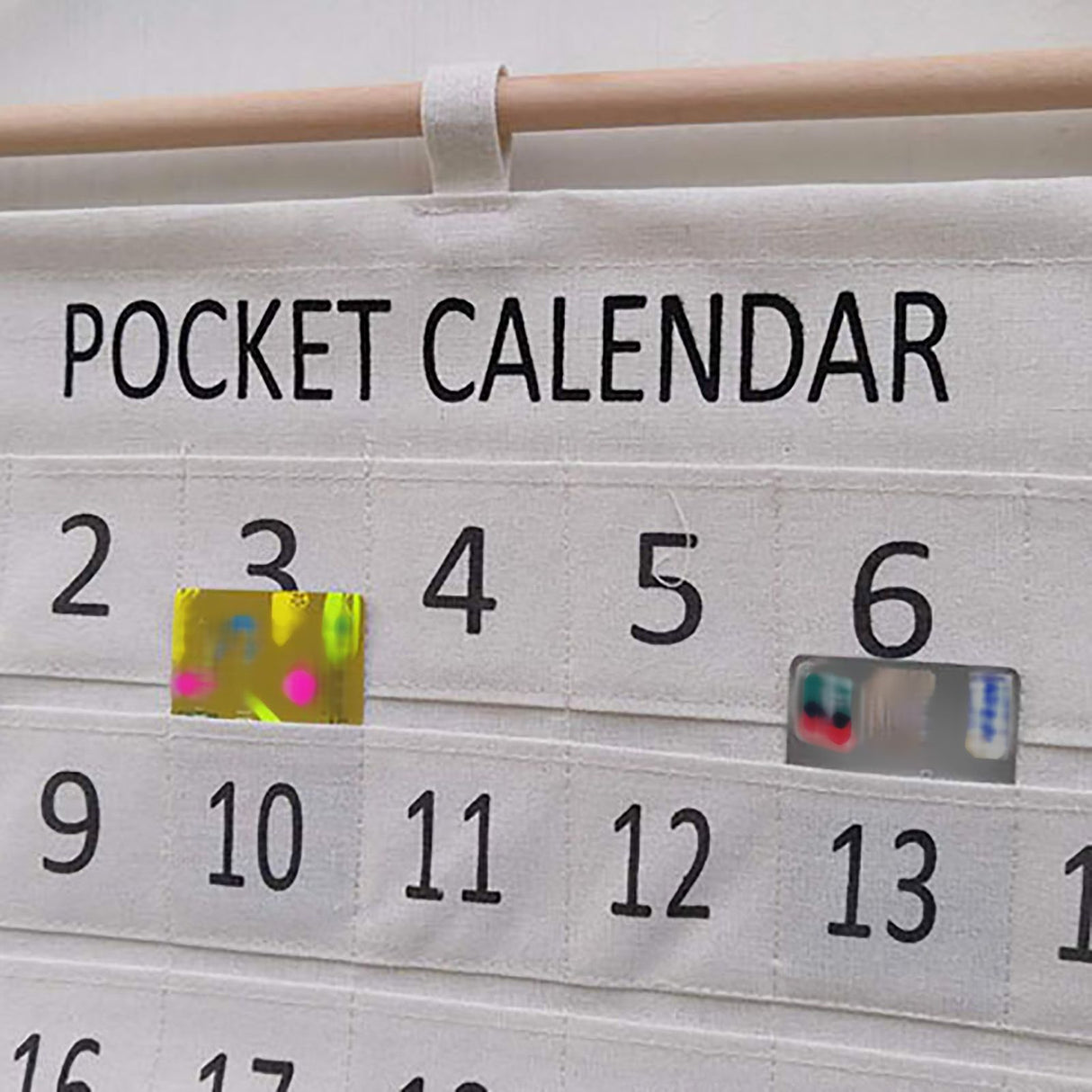 Numbered Calendar Pocket Chart Cotton and Linen Morning Check Classroom Pocket Chart Calendar Wall Hanging Organizer Large 31 Pockets