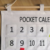 Numbered Calendar Pocket Chart Cotton and Linen Morning Check Classroom Pocket Chart Calendar Wall Hanging Organizer Large 31 Pockets