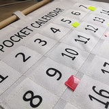 Numbered Calendar Pocket Chart Cotton and Linen Morning Check Classroom Pocket Chart Calendar Wall Hanging Organizer Large 31 Pockets - Extra Image