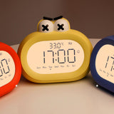 Kids Alarm Clock Cartoon Cute Intelligent Battery Operated Digital LED Electronic Clock with Night Light Yellow - Extra Image