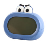 Kids Alarm Clock Cartoon Cute Intelligent Battery Operated Digital LED Electronic Clock with Night Light Blue