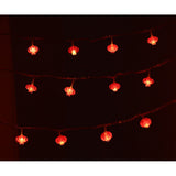 Red Chinese Lantern String Lights LED Light Beads Waterproof New Year Lantern with PVC Shell for Courtyards Without Tassel 6meter/19.7ft 40 Light - Rear View