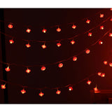 Red Chinese Lantern String Lights LED Light Beads Waterproof New Year Lantern with PVC Shell for Courtyards Without Tassel 6meter/19.7ft 40 Light