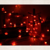 Red Chinese Lantern String Lights LED Light Beads Waterproof New Year Lantern with PVC Shell for Courtyards Without Tassel 6meter/19.7ft 40 Light