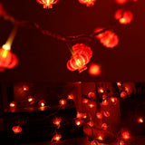 Red Chinese Lantern String Lights LED Light Beads Waterproof New Year Lantern with PVC Shell for Courtyards Without Tassel 6meter/19.7ft 40 Light - Extra Image
