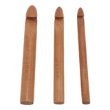Single Head Wooden Crochet Hooks 25mm 20mm 15mm Crochet Hook for Sweaters Hats Scarves Gloves - Front View