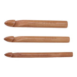 Single Head Wooden Crochet Hooks 25mm 20mm 15mm Crochet Hook for Sweaters Hats Scarves Gloves - Top-Down View