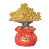 Money Coin Tree Bonsai Small Fortune Tree Desktop Ornament Home Decoration Synthetic Resin for Living Room Golden