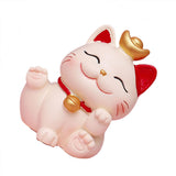 Lucky Cat Ornament Synthetic Resin Fortune Cat Statue Decoration for Home Living Room SJ0001 1 - Top-Down View