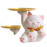Porch Ornaments Light Luxury High Grade Storage Ornaments Living Room Desktop Decoration Gold Coin Cat 22x17x18.5cm/8.7x6.7x7.3in - Front View
