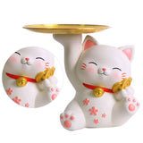 Porch Ornaments Light Luxury High Grade Storage Ornaments Living Room Desktop Decoration Gold Coin Cat 22x17x18.5cm/8.7x6.7x7.3in - Top-Down View