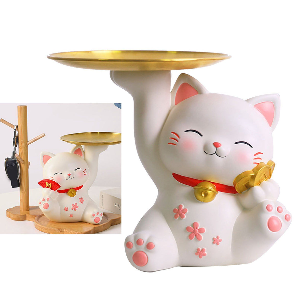 Porch Ornaments Light Luxury High Grade Storage Ornaments Living Room Desktop Decoration Gold Coin Cat 22x17x18.5cm/8.7x6.7x7.3in