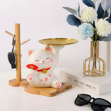 Porch Ornaments Light Luxury High Grade Storage Ornaments Living Room Desktop Decoration Fortune Cat 22x17x18.5cm/8.7x6.7x7.3in - Extra Image