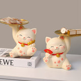 Porch Ornaments Light Luxury High Grade Storage Ornaments Living Room Desktop Decoration Fortune Cat 22x17x18.5cm/8.7x6.7x7.3in